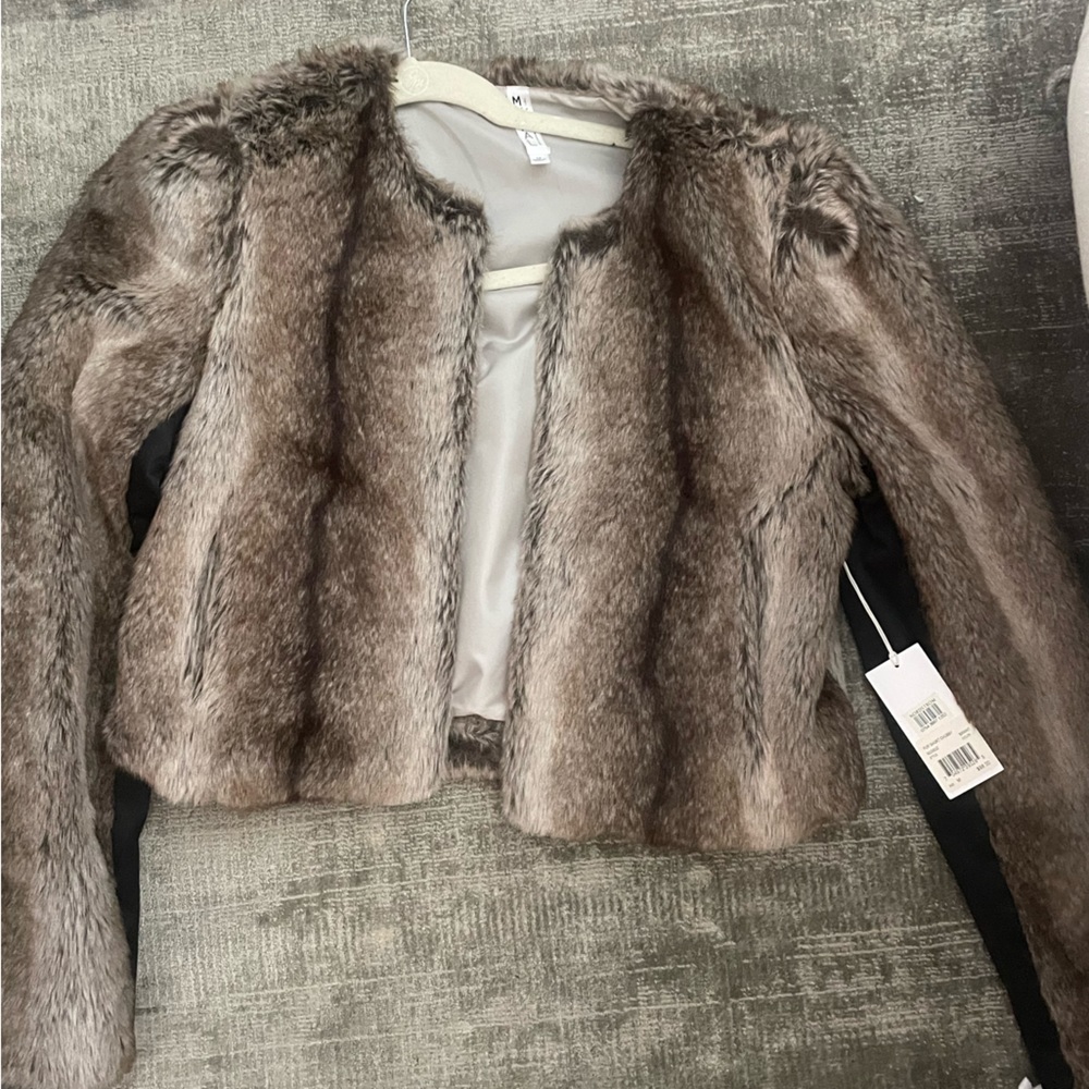 faux fur nordstrom jacket (size m)